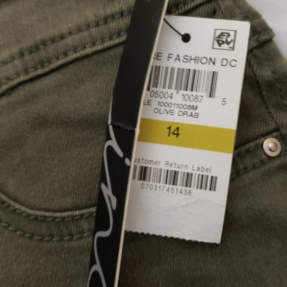 Inc Green Frayed Denim Jeans Pants NWT - Picture 5 of 8